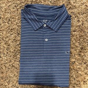 Vineyard Vines Men's Blue Striped Polo Shirt